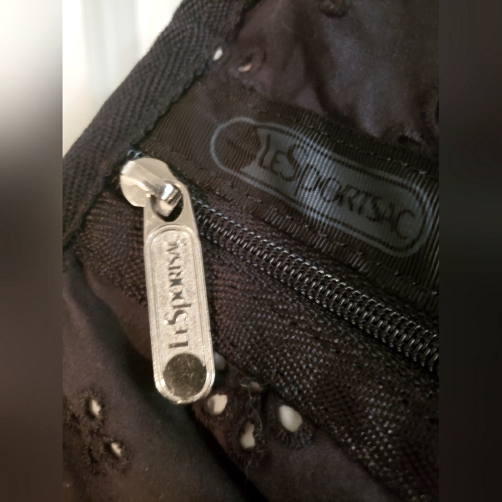 LeSportsac Black Eyelet Duffle Bag - Rare and No Longer Made